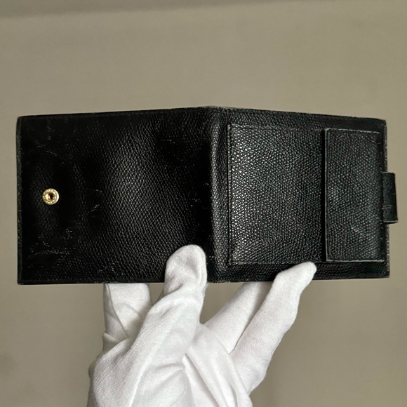 Celine Black Bifold With Gold Clasp Red Interior Wallet - Picture 5 of 11